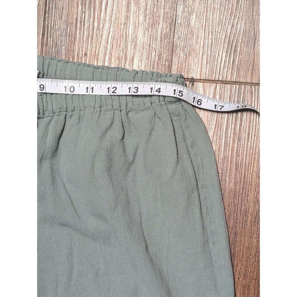 Oh My Gauze Essie Pants Women’s 3 Green Minimalist Lagenlook Boho Coastal Ruched - Picture 6 of 7
